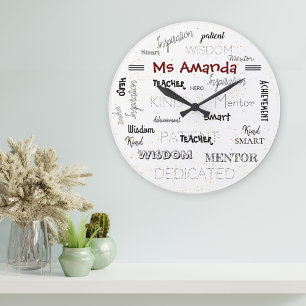 Inspirierende Worte Mentor Lehrer Anerkennung Große Wanduhr