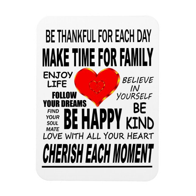 inspirierende Worte zum Leben Magnet (Vertikal)