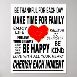 inspirierende Worte zum Leben Poster