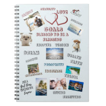 Inspirierende Ziele Vision Board Collage Fotos