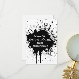 inspirierende Zitat Leben Spritzer Malerkreativitä Dankeskarte