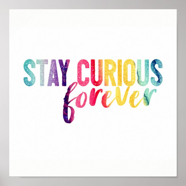 inspirierende Zitat Poster Regenbogenfarben (Vorne)