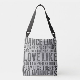 Inspirierende Zitate Rustikales Grunge-Textschild Tragetaschen Mit Langen Trägern