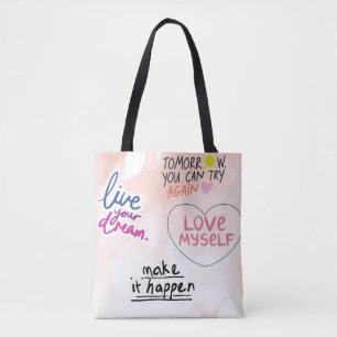 Inspirierende Zitate Selbstliebe, Motivation Tasche