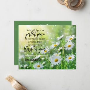 Inspirierender Bibelvers Jesaja 26:3 Kirche Mitteilungskarte