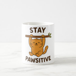 Inspirierender "Bleib positiv"-Zitatdruck Kaffeetasse