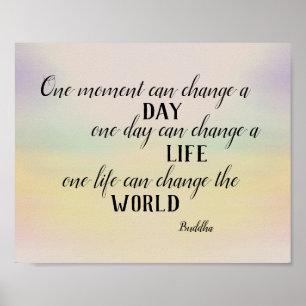 inspirierender Buddha zitiert Aquarellwaschdesign Poster
