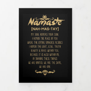 Inspirierender Buddhismus Namaste-Definition Dreifach Gefaltete Urlaubskarte