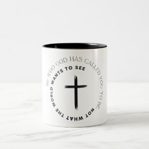 Inspirierender christlicher Vers Zweifarbige Tasse