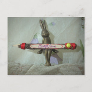 Inspirierender Hase: Immer Liebeszeichen Kunstpost Postkarte