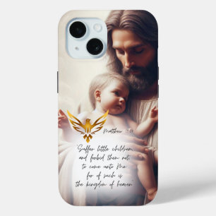 Inspirierender Jesus hält Baby Goldene Taube Bibel Case-Mate iPhone Hülle