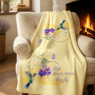 Inspirierender Kolibri und Schmetterling Fleecedecke