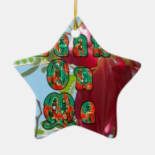 Inspirierender Lean On Me Floral Skyward Kunstprin Keramik Ornament