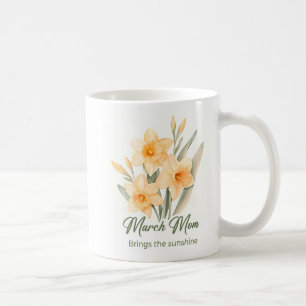 Inspirierender März-Geburtsblumen-Mama-Wrap Kaffeetasse