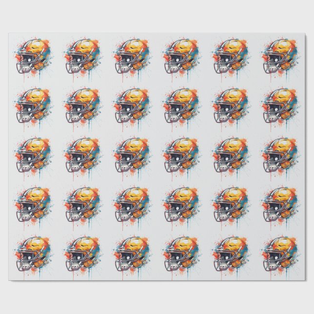 Inspirierender Motivations-Fußballhelm  Geschenkpapier (Flach)