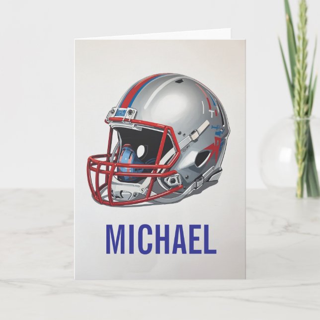 Inspirierender Motivierender Fußballhelm Name Karte (Vorderseite)