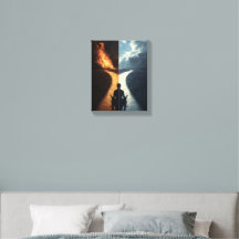 Inspirierender Pfad Leinwand Wandkunst | Feuer & E