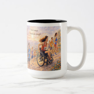 Inspirierender Rollstuhlsportler Zweifarbige Tasse