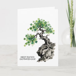 Inspirierender Shamrock-Bonsai-Baum St. Patrick's Karte