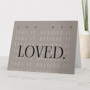 Inspirierender Spruch Du wirst geliebt Taupe Karte