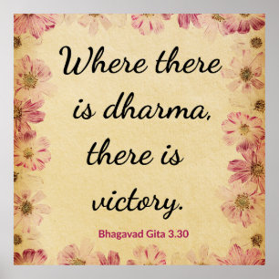 Inspirierendes Beige Rosa Gita Dharma Sieg  Poster