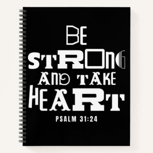 Inspirierendes Bibelzitat Sei stark und fasse Mut Notizbuch