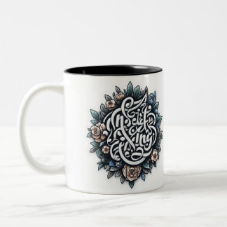 inspirierendes Blumenzitat Zweifarbige Tasse