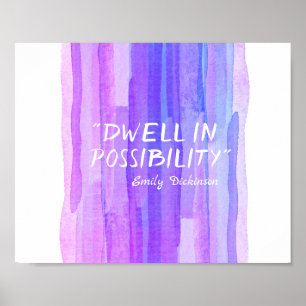 inspirierendes Dickinson literarisches Zitat lila Poster