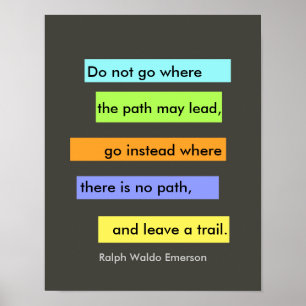 inspirierendes farbiges Emerson Zitat-Poster Poster