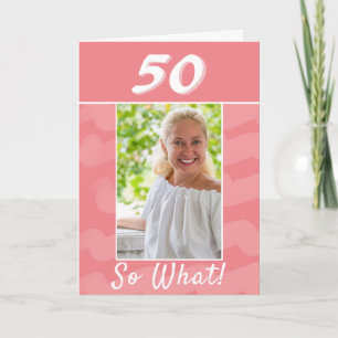 Inspirierendes Foto mit Wasserfarbe Rosa zum 50. G Karte