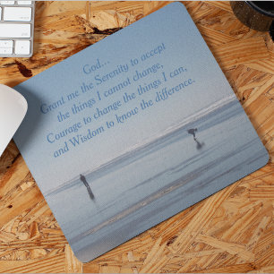 Inspirierendes Gebet der Gelassenheit Strandspazie Mousepad
