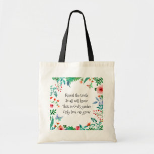 Inspirierendes Gedicht Gottes Garten Floral Tragetasche