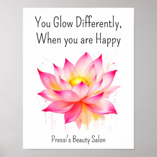 Inspirierendes Glückszitat Rosa Selbstfürsorge Poster