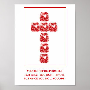 inspirierendes Herzkreuz-Poster Poster