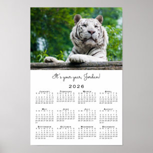 Inspirierendes individuelles Tiger-Foto 2026 Kalen Poster