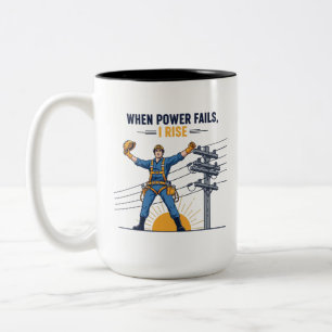 Inspirierendes Leitungsmonteur Sonnenaufgang Grafi Zweifarbige Tasse