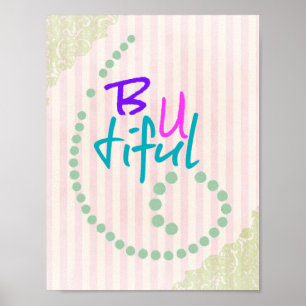 Inspirierendes Mädchen-Affirmationszitat Poster