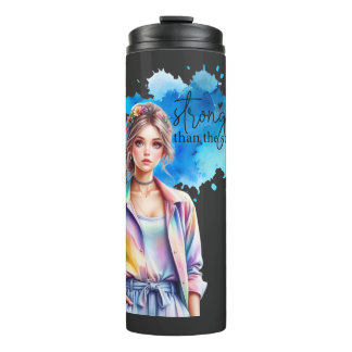 Inspirierendes Mädchen Grafik Thermosbecher