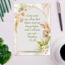 Inspirierendes Matthäus 11:28 Florales Tor