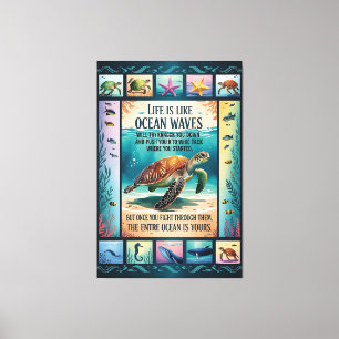 Inspirierendes Meeresschildkröten-Ozean-Poster „Da Leinwanddruck