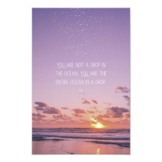 Inspirierendes Motivationszitat von Rumi - Sonnenu Fotodruck