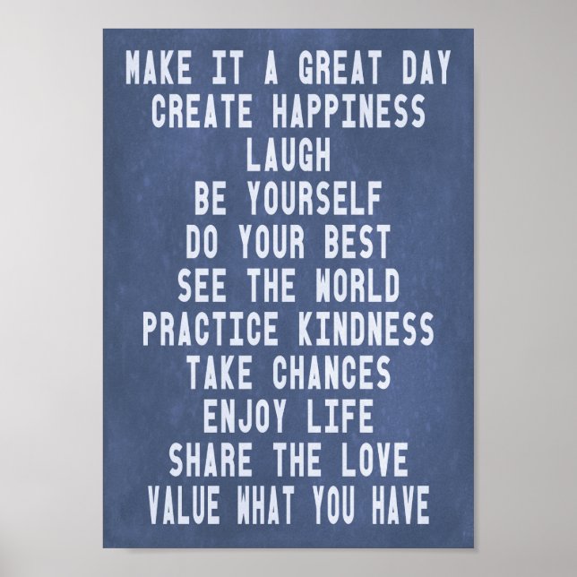 inspirierendes Motivierend modernes Glück Poster (Vorne)