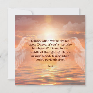 Inspirierendes Motivierendes Rumi-Zitat Engelsflüg Karte