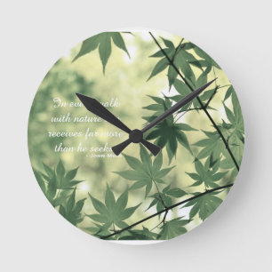 Inspirierendes Naturzitat Runde Wanduhr