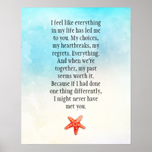 Inspirierendes positives Beziehungszitat Strand Poster