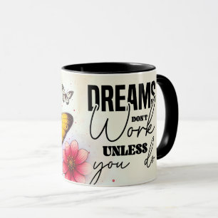 Inspirierendes/Positives Blumen-Zitat Wrap Tasse