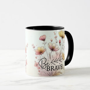 Inspirierendes/Positives Blumen-Zitat-Wrap Tasse