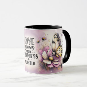 Inspirierendes/Positives Florales Zitat Wrap  Tasse