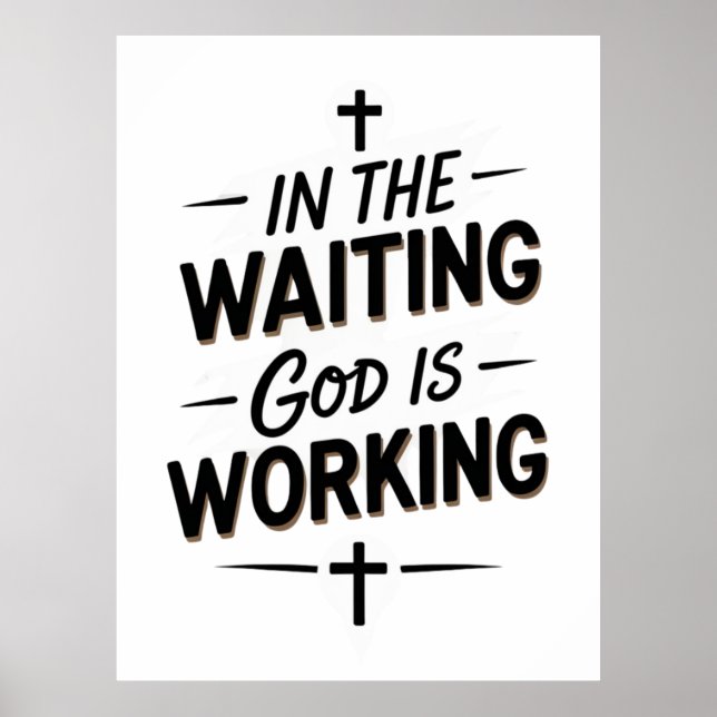 🌟 inspirierendes Poster - "Im Gewartet Gott ist W (Vorne)