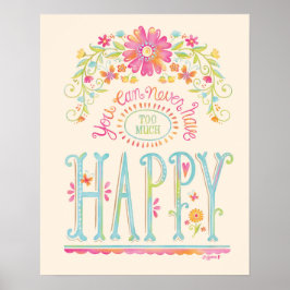 inspirierendes, rosa Frohes Blumenzitat Poster